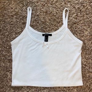 Forever 21 White Strappy Bow Crop Top